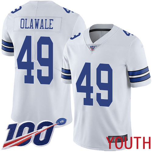 Youth Dallas Cowboys Limited White Jamize Olawale Road 49 100th Season Vapor Untouchable NFL Jersey